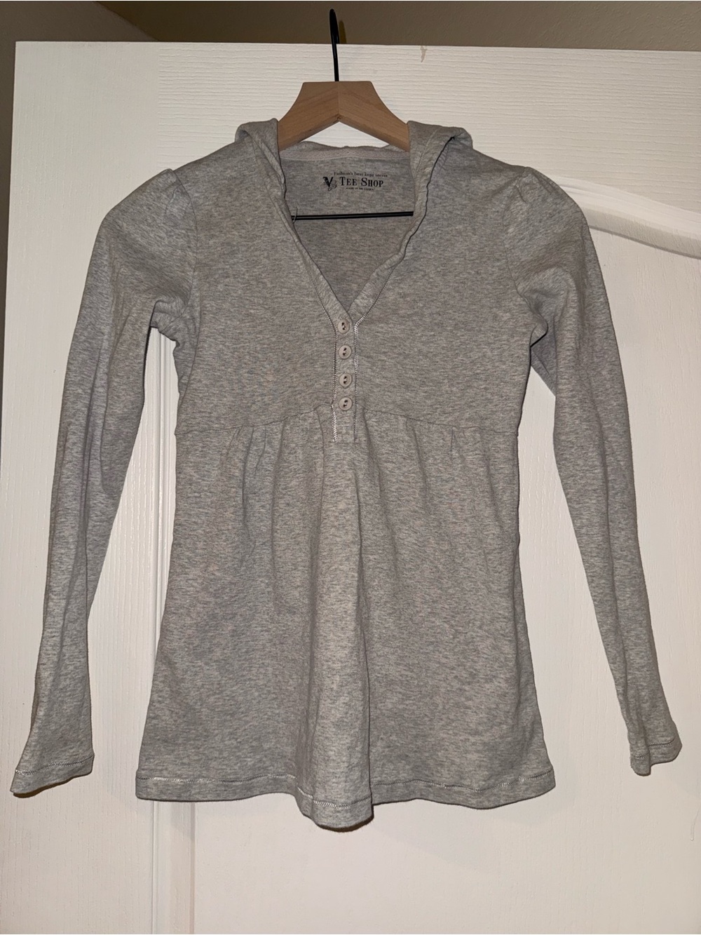 Victoria's Secret Heather Gray Long Sleeve Hooded Tee